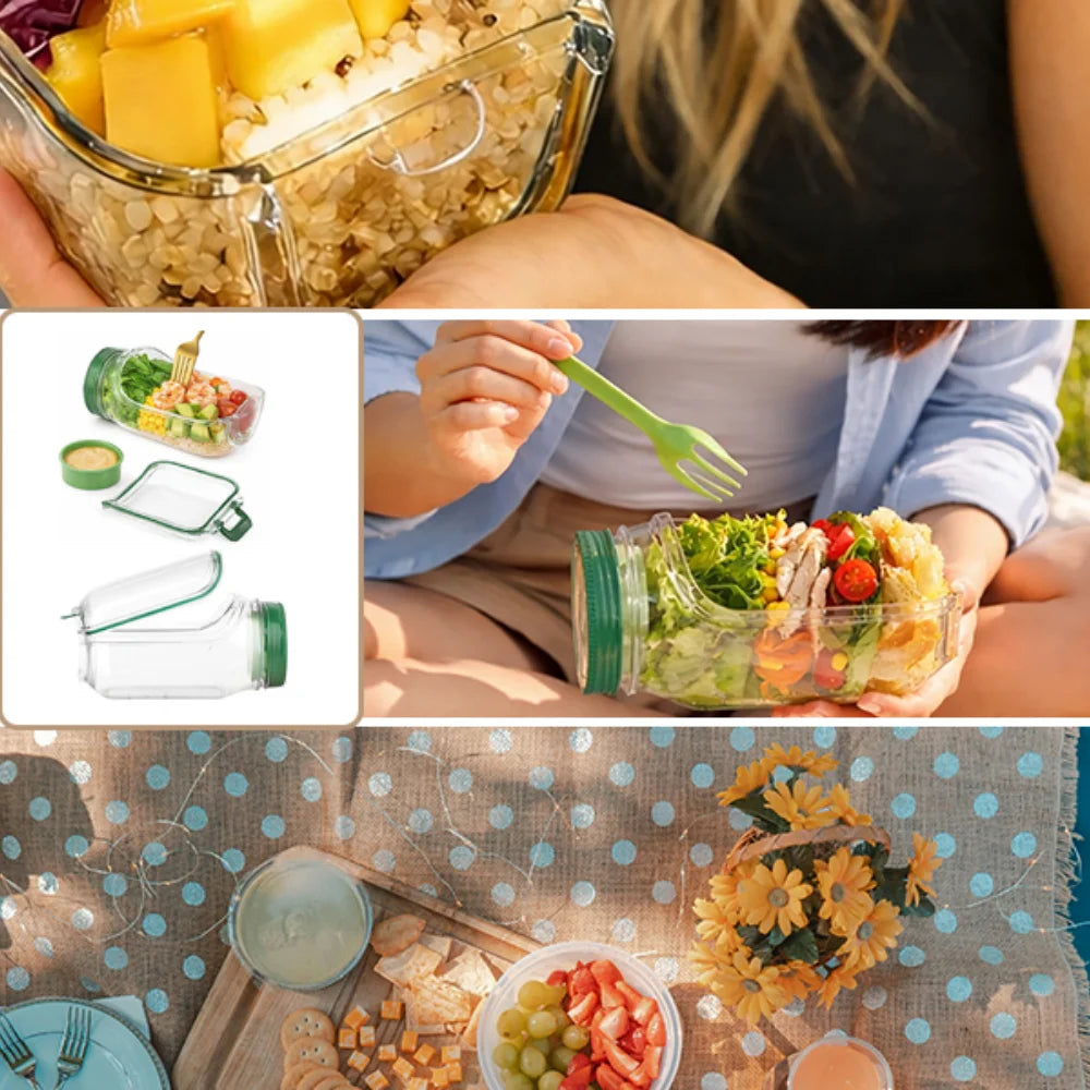 Bocal à Salade Nomade 2 en 1 – Bocal & Bol