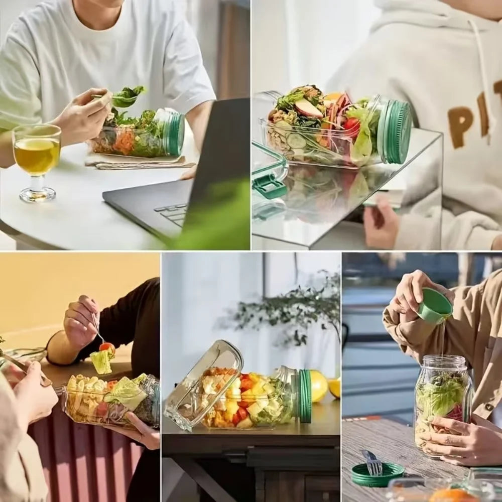 Bocal à Salade Nomade 2 en 1 – Bocal & Bol