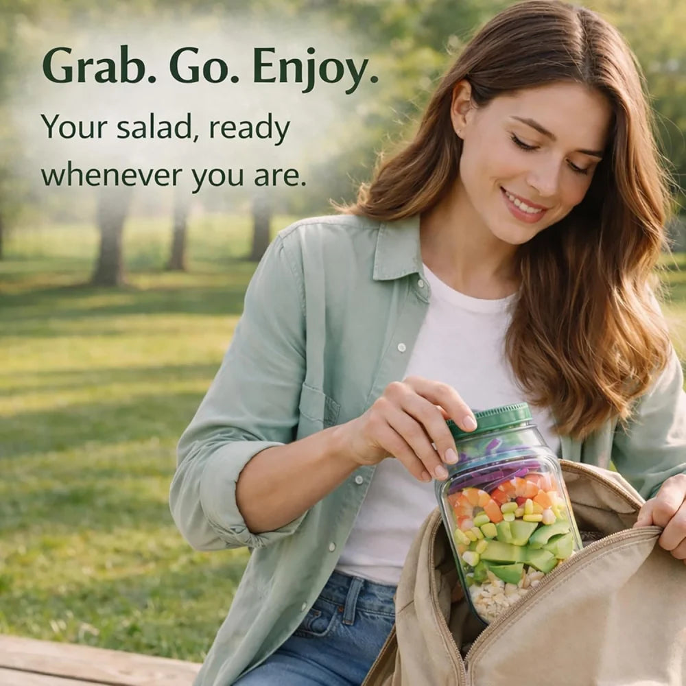 Bocal à Salade Nomade 2 en 1 – Bocal & Bol