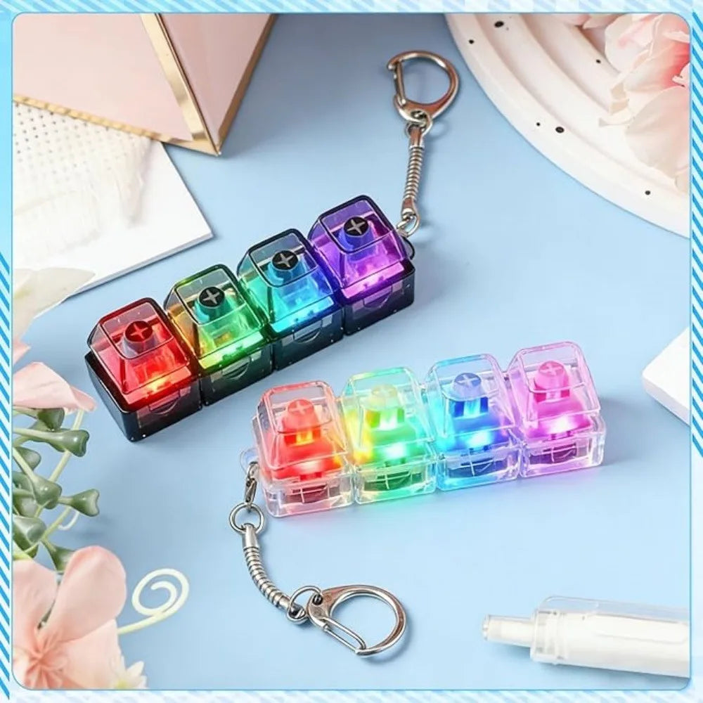 LED Key Clicker Keychain — Porte-Clés Fidget Lumineux RGB | Vyrall