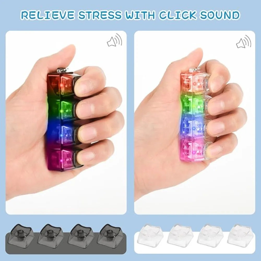 LED Key Clicker Keychain — Porte-Clés Fidget Lumineux RGB | Vyrall
